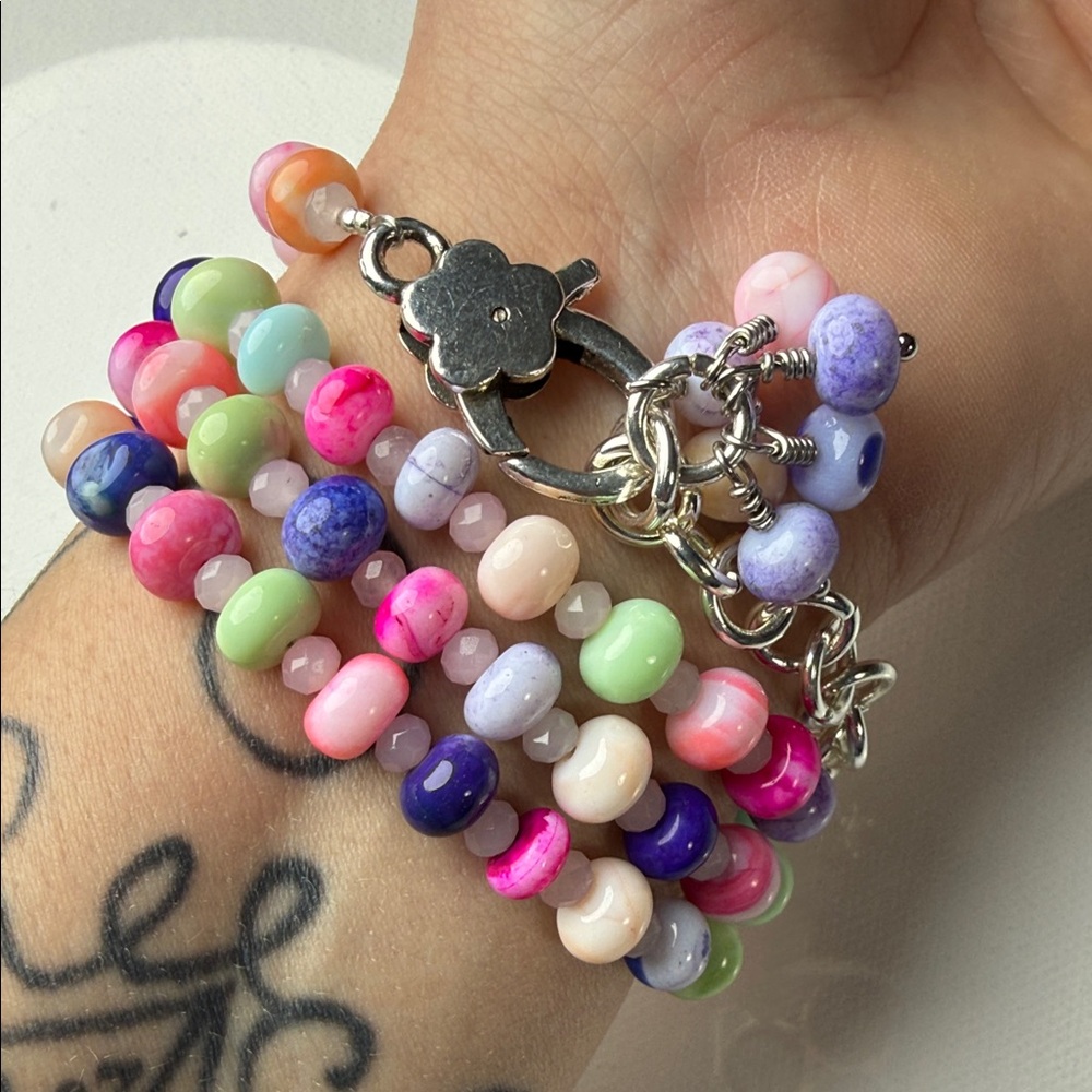 Colorful Mookaite Beaded Necklace / bracelet - Picture 4 of 10